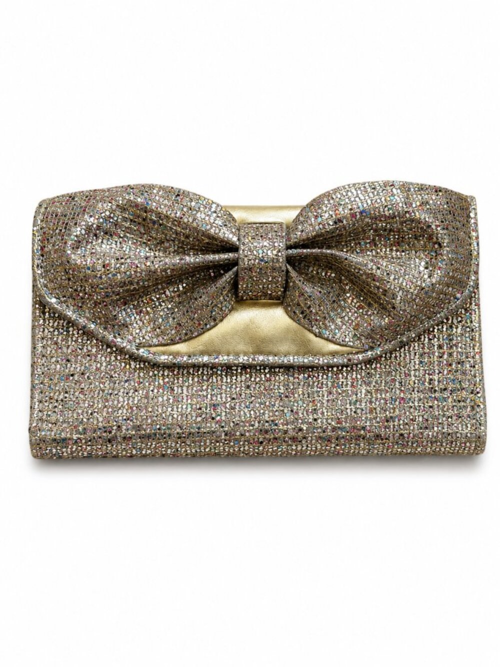Glitter Bow Envelope Wallet - Multicolored Sparkle Clutch Wallet